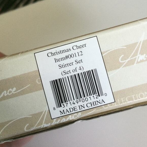 Metal Swizzle Sticks Set of 4 Christmas Cheer Set NIB - Picture 4 of 4